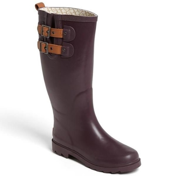 chooka Shoes - Chooka Wine Top Solid Tall Rubber Rain Boots